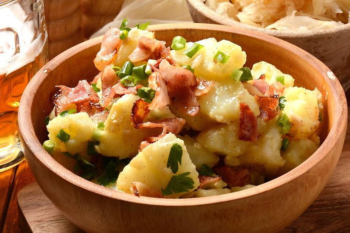 Receta de Ensalada de Papa estilo Alemán con Tocino Crujiente