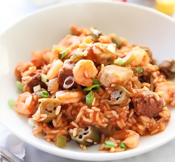 Receta para un Jambalaya cielo, mar y tierra