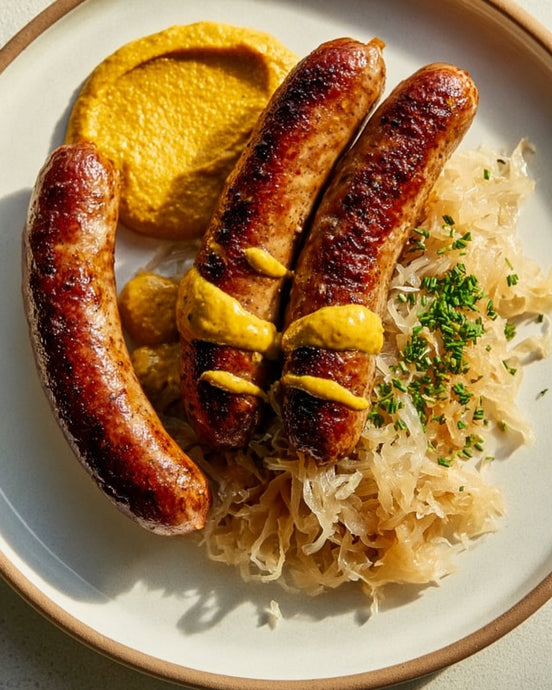 Bratwurst con Chucrut: el clásico rústico alemán lleno de sabor