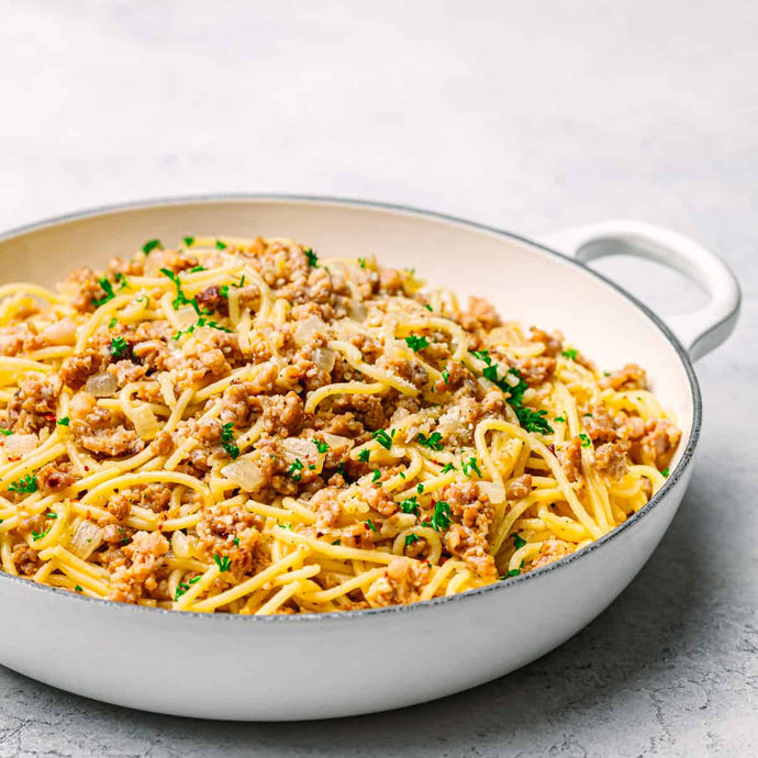 Receta de Spaguetti con Bratwurst